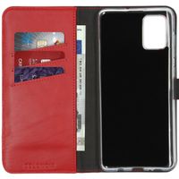 Selencia Echt Lederen Bookcase Samsung Galaxy A71 - Rood