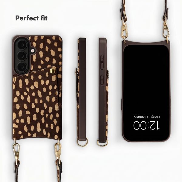 Selencia Nova Real Leather Back Cover with Card Holder Samsung Galaxy S26 - Fawn Chic
