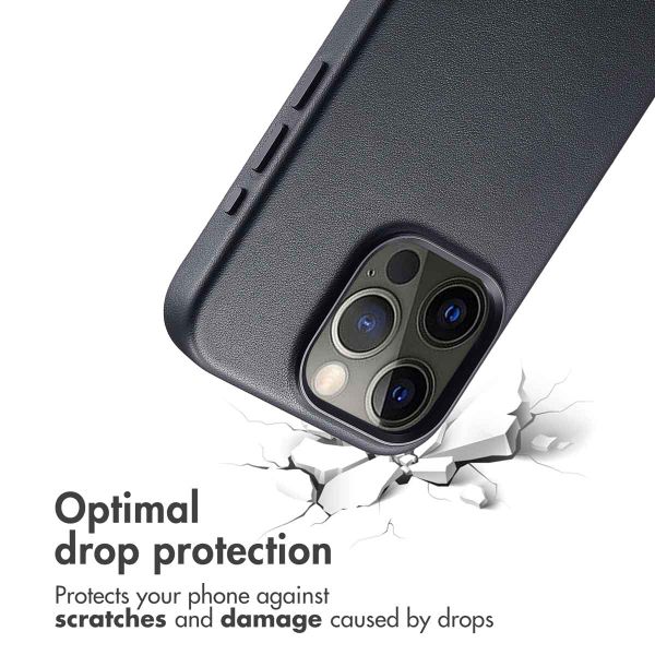 Accezz Leather Back Cover with MagSafe Apple iPhone 15 Pro - Onyx Black