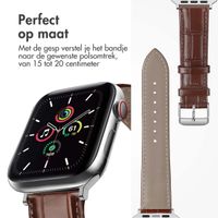 imoshion Lederen krokodil bandje Apple Watch Series 1 t/m 9 / SE (38/40/41 mm) | Series 10 / 11 (42 mm) - Bruin