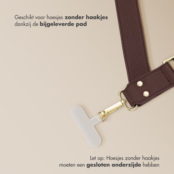 Selencia Telefoonkoord met Klein Tasje - Mocha Brown