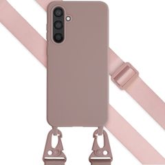 Selencia Siliconen hoesje met afneembaar koord Samsung Galaxy S23 FE - Sand Pink