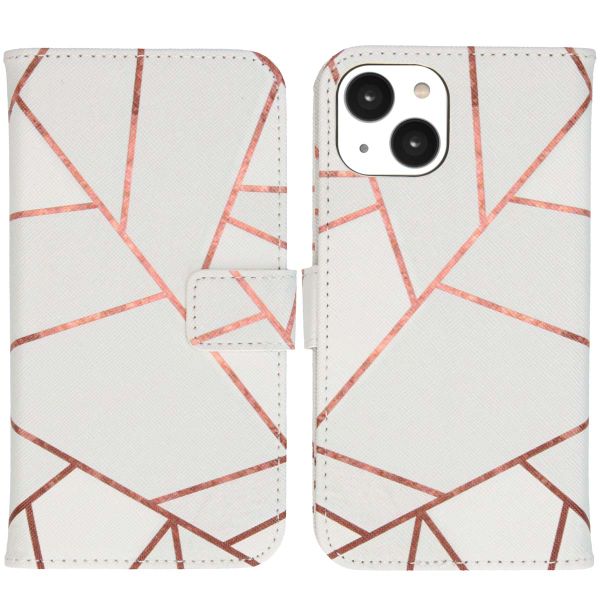 imoshion Design Softcase Bookcase iPhone 14 - White Graphic