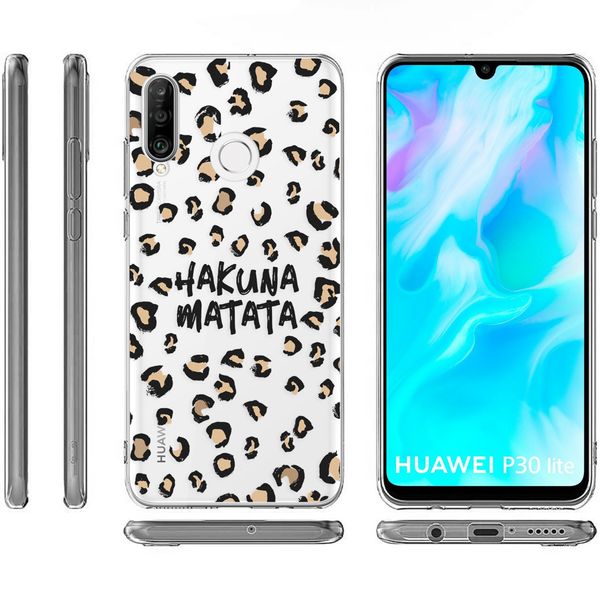 imoshion Design hoesje Huawei P30 Lite - Luipaard - Bruin / Zwart