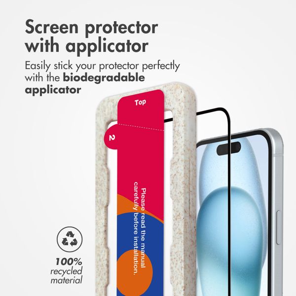 Accezz Tempered Glass Full Cover Screen protector with Applicator Apple iPhone 15 Plus