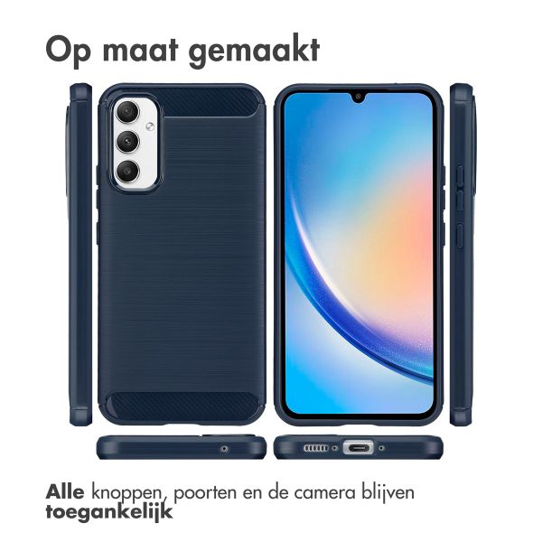 imoshion Brushed Backcover Samsung Galaxy A34 (5G) - Donkerblauw