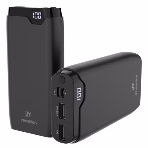 imoshion Powerbank 20.000 mAh - 22,5W Snellader - USB-C / USB-A - Zwart