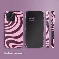 Selencia Vivid Backcover met MagSafe Apple iPhone 16 Pro - Wavy Swirl Pink Plum