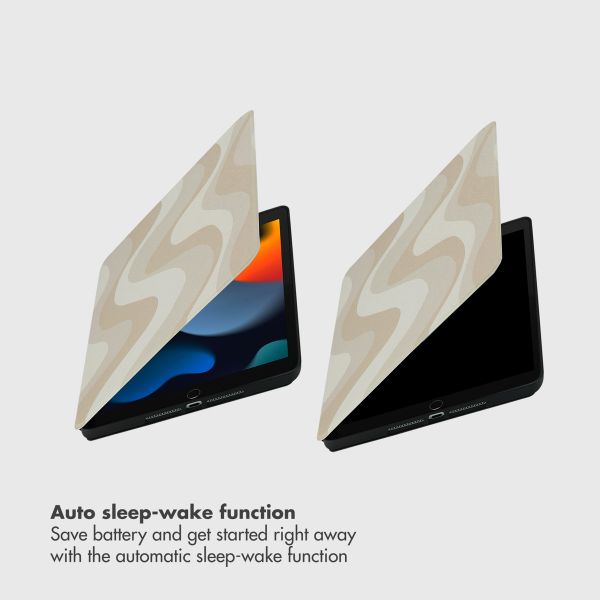 Selencia Vivid Tablet Case Apple iPad 9 (2021) 10.2 inch / iPad 8 (2020) 10.2 inch / iPad 7 (2019) 10.2 inch - Desert Waves Beige