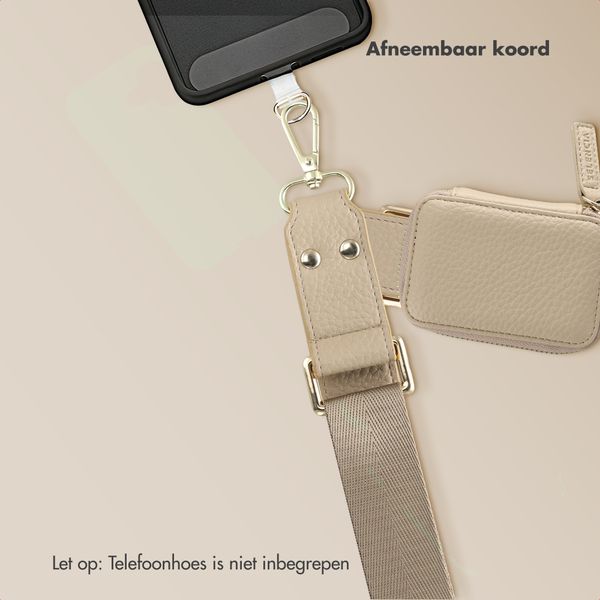 Selencia Telefoonkoord met Klein Tasje - Beige