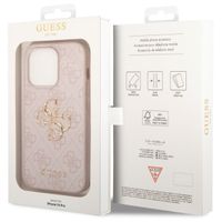Guess 4G Metal Logo Backcover Apple iPhone 14 Pro - Roze
