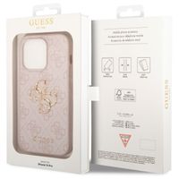 Guess 4G Metal Logo Backcover iPhone 14 Pro - Roze