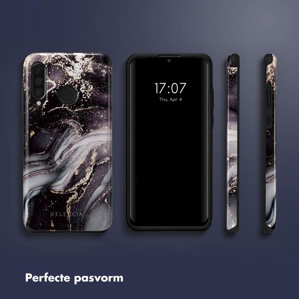 Selencia Vivid Tough Backcover Huawei P30 Lite - Chic Marble Black