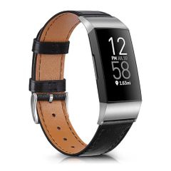 Fitbit Leather band Fitbit Charge 3 / 4 - Maat L - Zwart