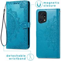 imoshion Mandala Bookcase Oppo Find X5 5G - Turquoise