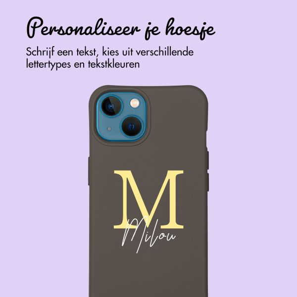 Gepersonaliseerd Color Backcover MagSafe met afneembaar koord en letter  iPhone 13 - Black Coffee