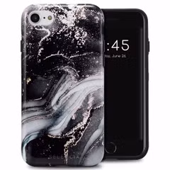 Selencia Vivid Tough Backcover Apple iPhone SE (2022 / 2020) / 8 / 7 / 6(s) - Chic Marble Black