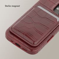Selencia Croco Pashouder met MagSafe - Burgundy