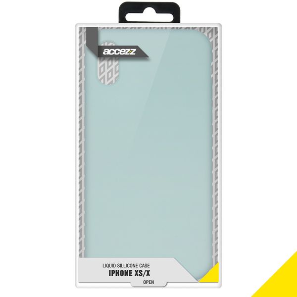 Accezz Liquid Silicone Backcover Apple iPhone X / Xs - Sky Blue