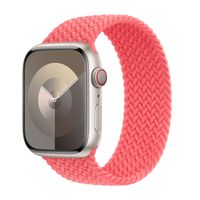 Apple Gevlochten solobandje Apple Watch Series 1 - 9 / SE (38/40/41 mm) | Series 10 / 11 (42 mm) - Maat 1 - Guava