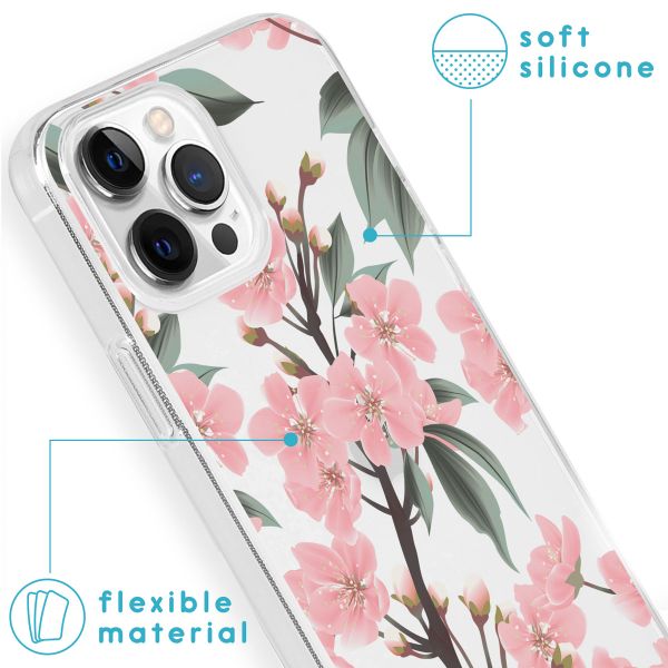 imoshion Design hoesje iPhone 13 Pro - Bloem - Roze / Groen