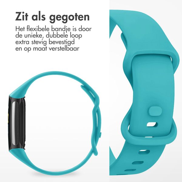 imoshion Siliconen bandje Fitbit Charge 5 / Charge 6 - Maat L - Turquoise