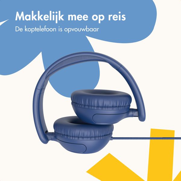 imoshion Kinderkoptelefoon met Draad - AUX kabel - Decibelbegrenzer - Denim Blue