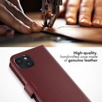 Selencia Genuine Leather Book Case Apple iPhone 15 - Burgundy