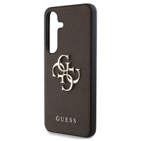 Guess 4G Metal Logo Saffiano Backcover Samsung Galaxy S25 - Bruin