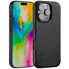 Accezz Leather Back Cover with MagSafe Apple iPhone 16 Pro - Onyx Black