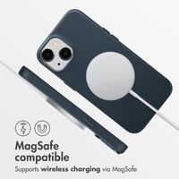 Accezz Leather Back Cover with MagSafe Apple iPhone 14 - Nightfall Blue