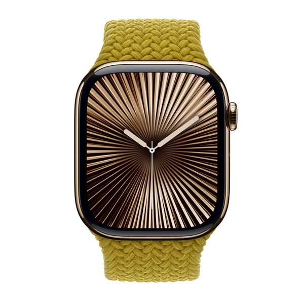 Apple Gevlochten solobandje Apple Watch | 44/45/46/49 mm - Maat 10 - Chartreuse