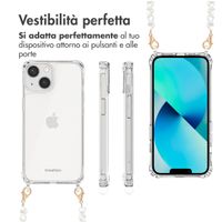 imoshion Backcover met koord + armband Apple iPhone 13 - Parels Hartjes