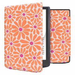 imoshion Design Slim Soft Case Sleepcover Pocketbook InkPad Color 3 / InkPad 4 - Orange Flowers Connect