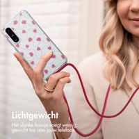 imoshion Design hoesje met koord Samsung Galaxy A26 - Dusty Rose Connected Hearts