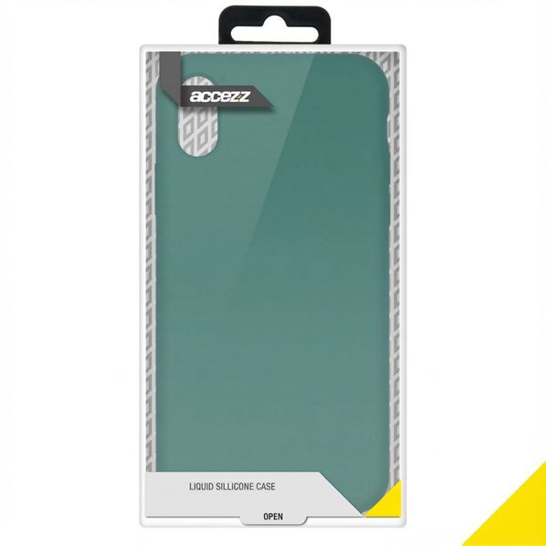 Accezz Liquid Silicone Backcover Apple iPhone X / Xs - Donkergroen