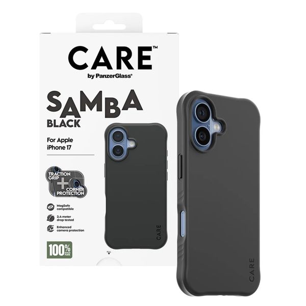 CARE by PanzerGlass Fashionable Case Samba met MagSafe Apple iPhone 17 - Zwart