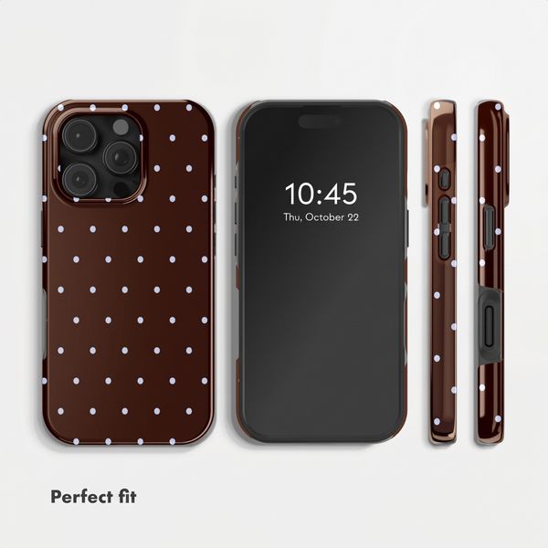 Selencia Vivid Back Cover Apple iPhone 16 Pro Max - Happy Dots Chocolate