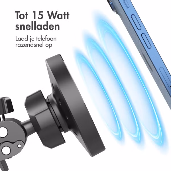 Accezz Telefoonhouder auto met Magsafe - Draadloze oplader - Ventilatierooster - Zwart