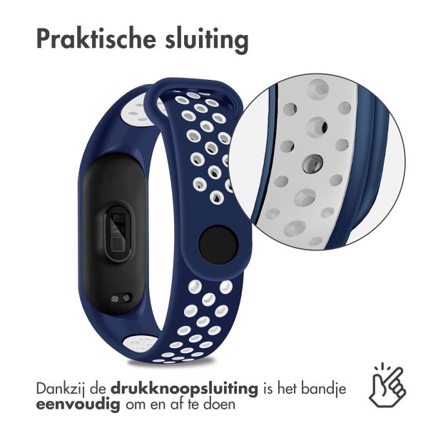 imoshion Siliconen sport bandje Xiaomi Mi Band 5 / 6 - Blauw / Wit