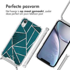 imoshion Design hoesje met koord Apple iPhone Xr - Petrol Green Graphic