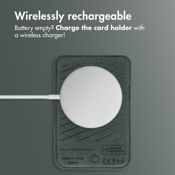 Accezz Magnetic Leather Card Holder - Compatible with Apple Find My - Cedar Green