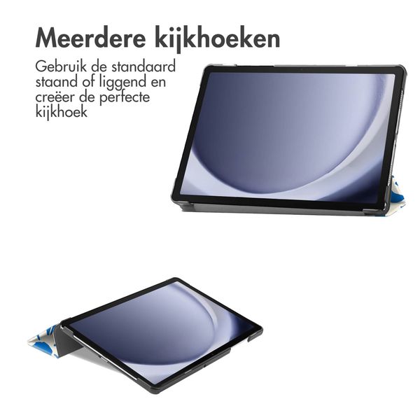 imoshion Design Trifold Bookcase Samsung Galaxy Tab A11 Plus / A9 Plus - Flower Tile