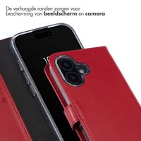 Selencia Echt Leren Bookcase Apple iPhone 16 - Rood