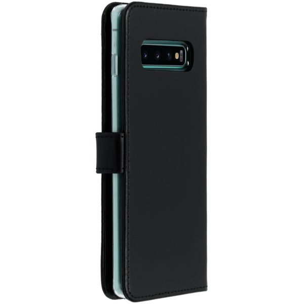 Selencia Echt Leren Bookcase Samsung Galaxy S10 Plus - Zwart