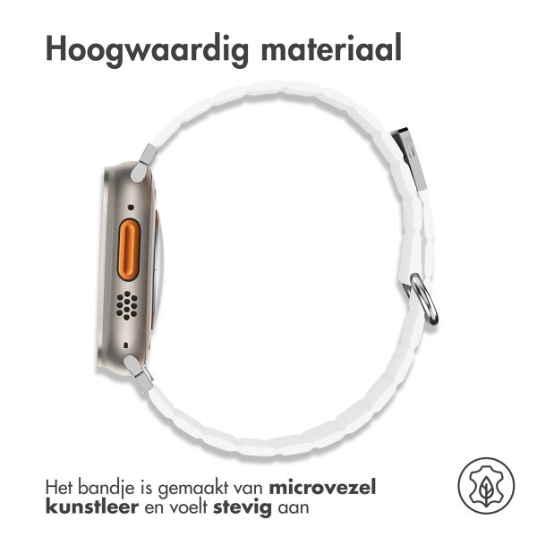 imoshion Magnetisch lederen bandje Apple Watch Series 1 - 11 / SE / Ultra (44/45/46/49 mm) - Wit