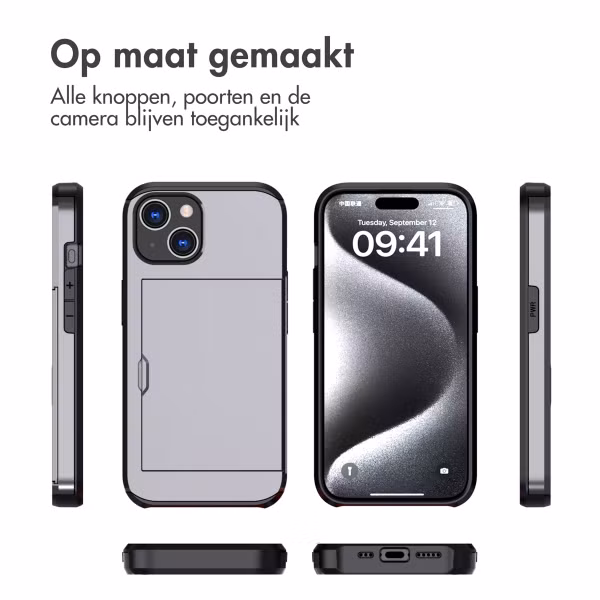 imoshion Backcover met pasjeshouder Apple iPhone 15 - Grijs