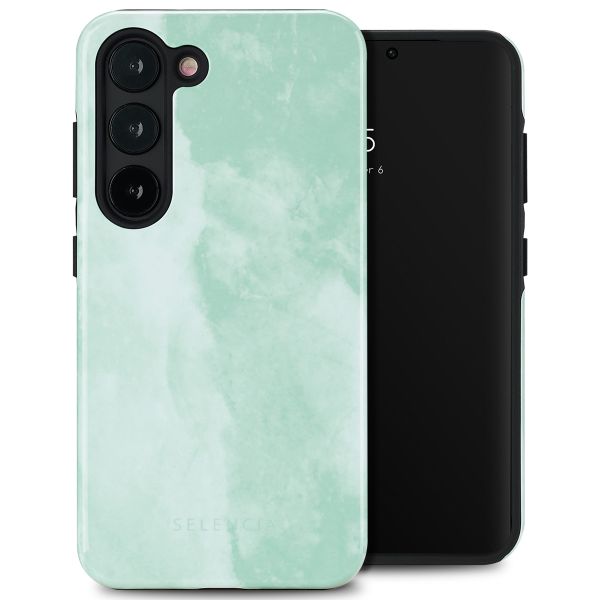 Selencia Vivid Tough Backcover Samsung Galaxy S23 - Marble Grayed Jade