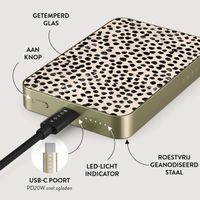 Burga Magnetic Powerbank 5.000 mAh - Geschikt voor MagSafe en Qi2 - Almond Latte / Gold