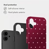 Selencia Vivid Back Cover Apple iPhone 16 - Happy Dots Burgundy